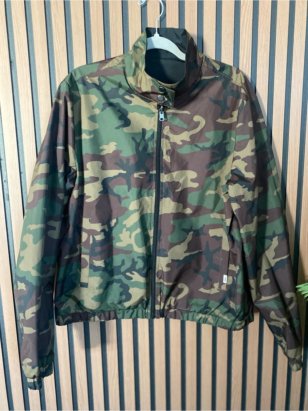 Vans Y2K camo black mens reversible windbreaker jacket full zip